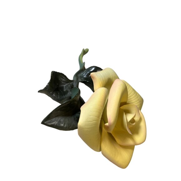 Avon 1987 Seasons Bloom Collection Yellow Rose Porcelain Flower Vintage - Picture 5 of 8